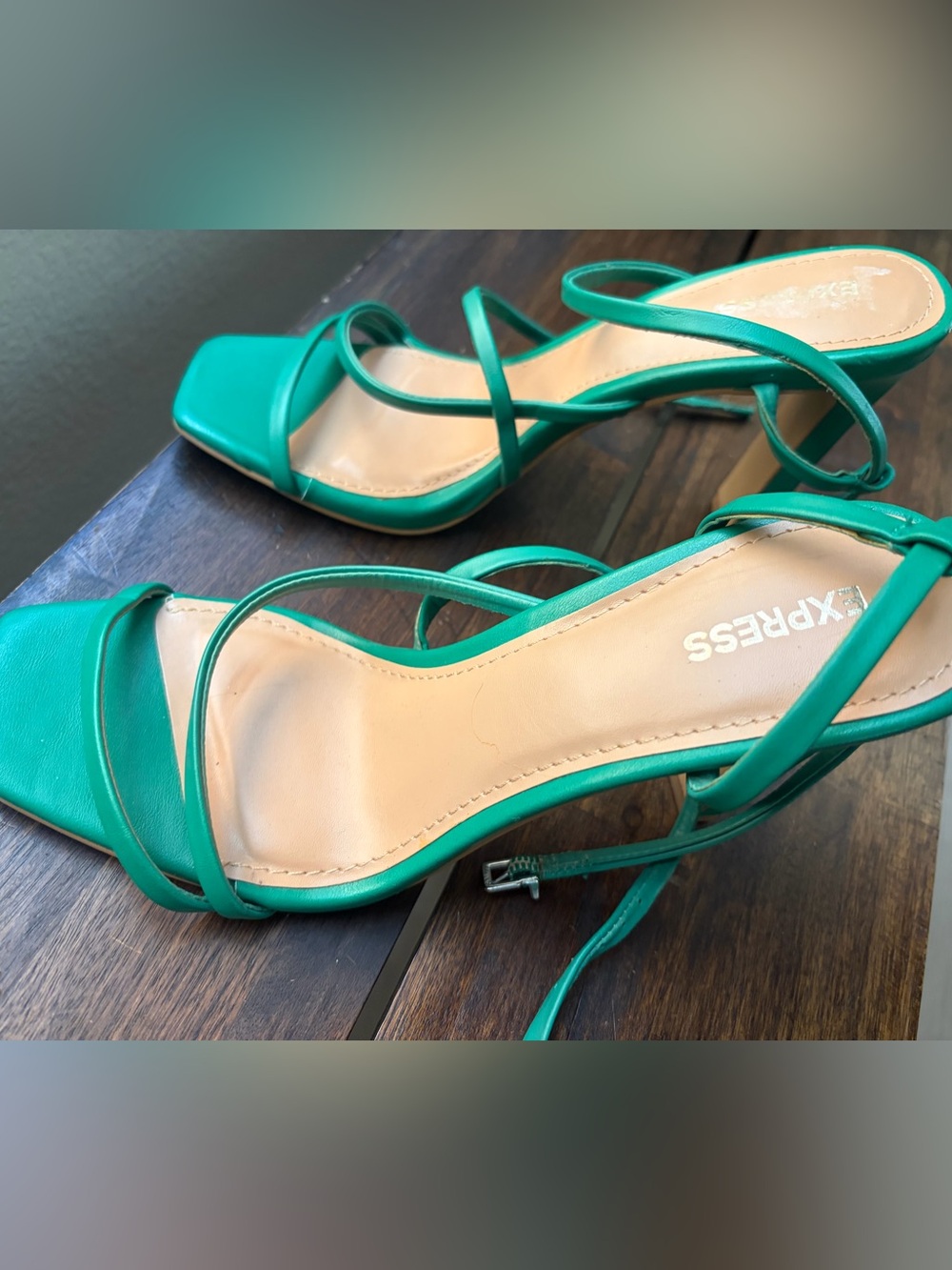 EXPRESS Teal/green Strappy Heeled Sandals